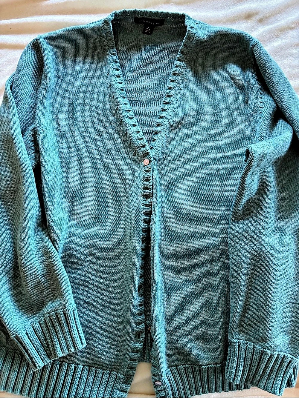 Lands' End Cardigan in Blue Size Medium Like New